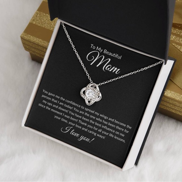 TO MY BEAUTIFUL MOM NECKLACE SOFT BOX GIFT HOLIDAY BIRTHDAY MOTHER’S DAY - Picture 4 of 5